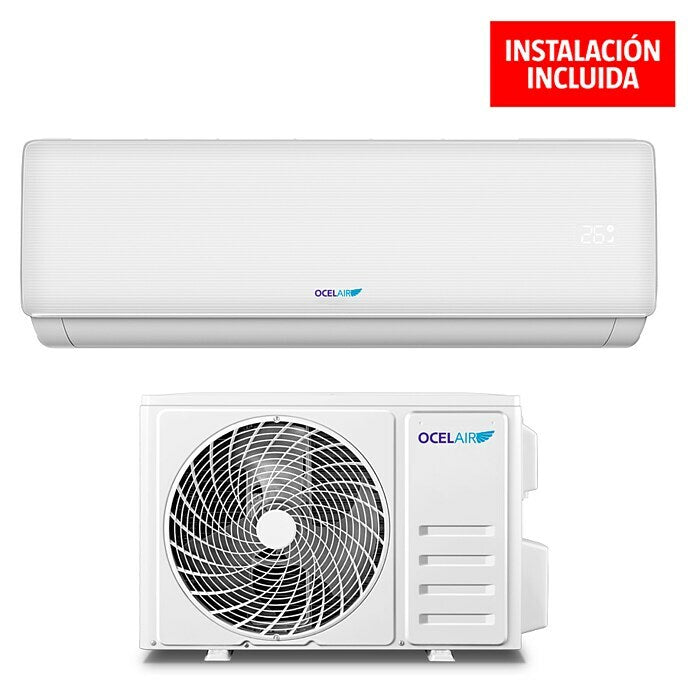 Aire Acondicionado Inverter Ocelair 12 + Instalación | 3.500 W (12.000 BTU) | WiFi | Super Silencioso